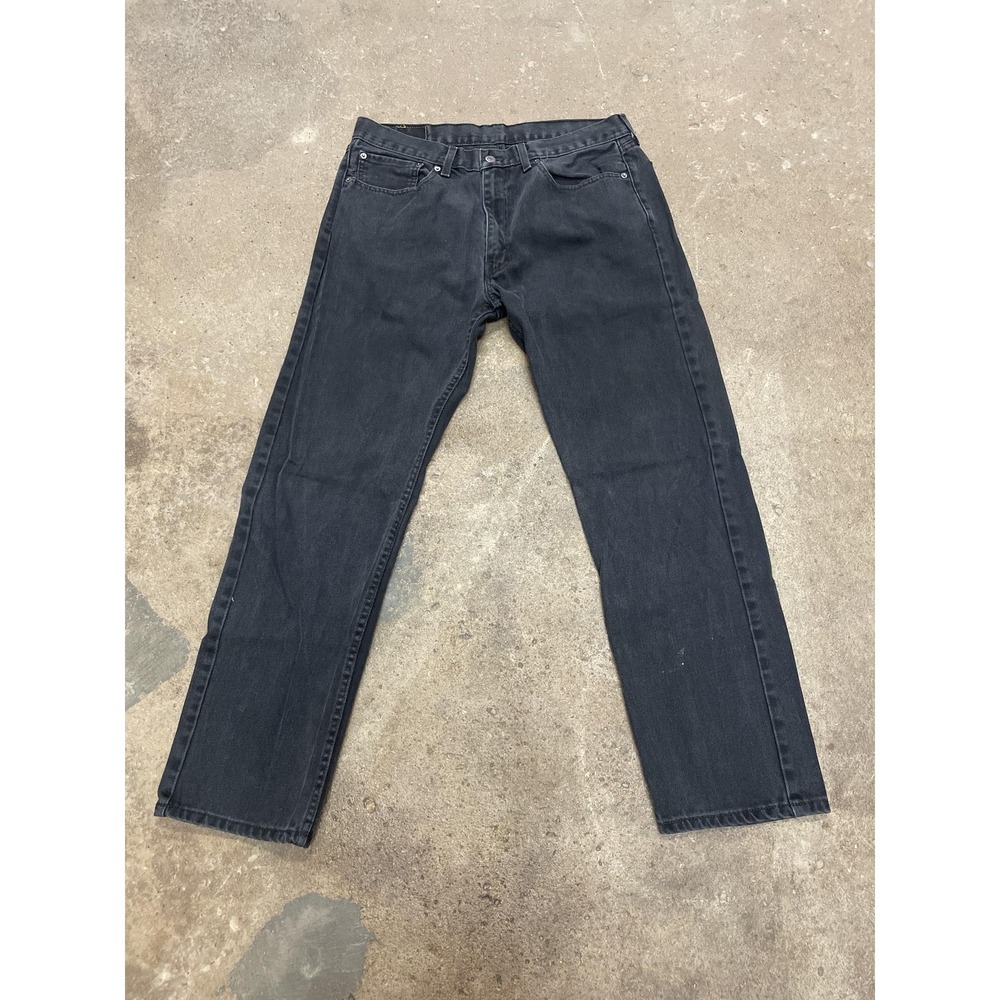 Levis 505 Jeans‎ Mens 36x32 Black Denim Straight Leg Zip Fly PC9 00505-0260